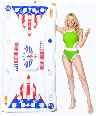 DreambuilderToy Inflatable Pool Party Barge with Floating Water Pong Float and Ice Box - Buy Online on GoSupps.com