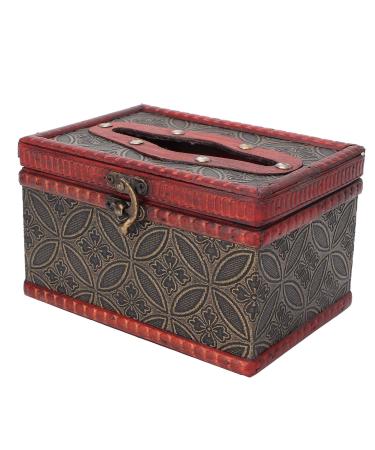 Verdant Touch Retro Wooden Tissue Box Decorative Paper Towel Storage Box for Massage Shafts Home Hotel
