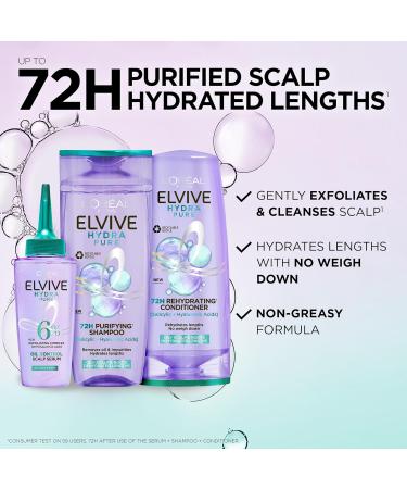 L Or al Paris Elvive Hydra Pure Routine for Oily Roots Scalp & Dehydrated Lengths Powered with Hyaluronic & Salicylic Acids Exfoliating Pre-Shampoo Scalp Serum Shampoo & Conditioner Set - Buy Online on GoSupps.com