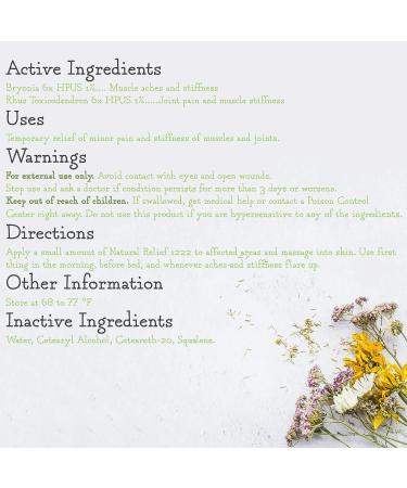 Natural Relief 1222 8oz - Effective Pain Relief for Muscles, Joints, Back, Knees, Fingers, and Feet - Buy Online on GoSupps.com