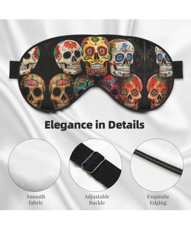 SSIMOO Sugar Skulls Eye Mask - Ultra-Soft Light-Blocking Comfortable Sleep Accessory - International Shipping Available - Buy Online on GoSupps.com