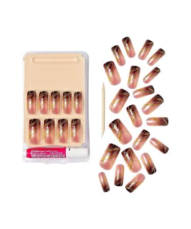 Gold Finger Gel Glam False Nails - Long Length Full Cover Nails | GF64 - Buy Online on GoSupps.com