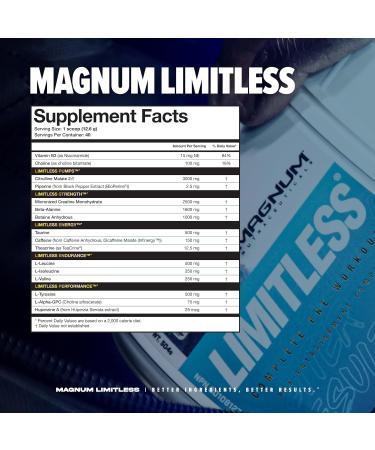 LIMITLESS Magnum 504g - Muscle Workout Powder Sport Pre Workout for Men and Women May Assist & Support Increase Energy Focus and Endurance - Pink Lemonade - Buy Online on GoSupps.com