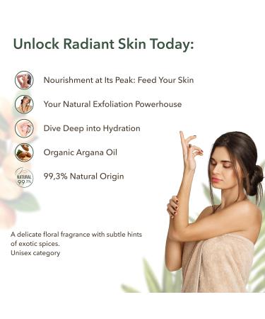 Deep Reviving Organic Argan Oil Body Scrub - 99.3% Natural Exfoliating Scrub for Women & Men | Vegan Skin Exfoliator 8.5 Fl Oz - Buy Online on GoSupps.com