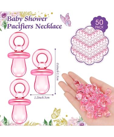 Purpeak 51 Pcs Butterfly Baby Shower Games Set with 50 Acrylic Mini Pacifiers - Perfect for Girl Baby Gender Reveal Party - Buy Online on GoSupps.com