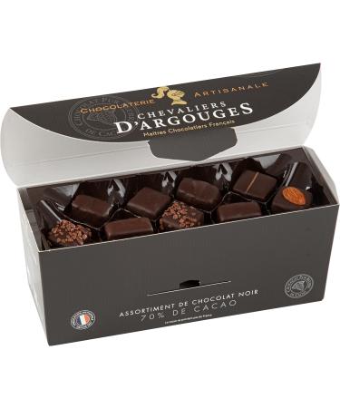 CHEVALIERS D'ARGOUGES French Master Chocolatiers - Assortment of dark chocolates 70% - Ballotin tasting 365g - Buy Online on GoSupps.com