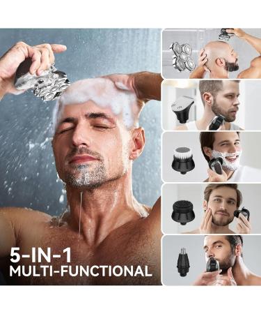 MAXGROOM 5-in-1 Waterproof Magnetic Detachable Head Shaver for Bald Men - USB Rechargeable LED Display Wet/Dry Use Travel Pouch Included - Buy Online on GoSupps.com