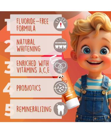 LOL Kids Toothpaste | Fluoride Free 2-Flavors Pack | Nano Hydroxyapatite Toothpaste Probiotics Vitamins A C E | Safe if Swallowed No SLS | 1 Cinnamon 1 Watermelon - Buy Online on GoSupps.com