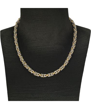 EnerMagiX Titanium Steel Magnetic Necklace for Women and Men - Father's Day Gift (Silver-Gold) - Buy Online on GoSupps.com