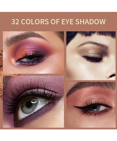 Eyeshadow Palette Set - 32-Color Shiny Makeup Eyeshadow Palette - Nature Ultra Pigmented Eyeshadow Powder Bright Vibrant Colors Shades Cosmetics Set for Girls Shzons 01# - Buy Online on GoSupps.com