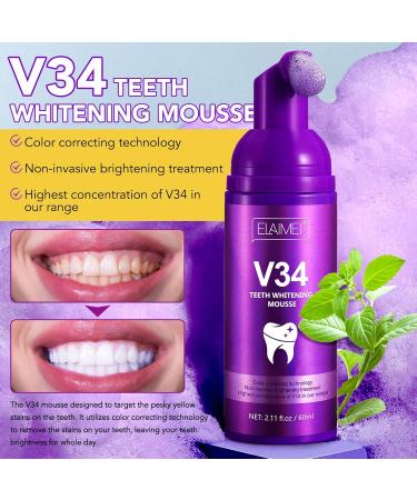 CCKULOOB Purple toothpaste for white teeth color correction serum V34 whitening booster removal of coffee stains smoke and yellow teeth - Buy Online on GoSupps.com