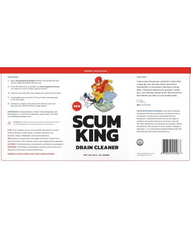 Scum King Drain Cleaner - Powerful 32 oz Formula to Remove Organic Drain Scum | Fast & Effective International Shipping - Buy Online on GoSupps.com