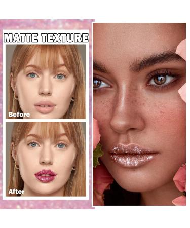 3 PCS Glitter Liquid Lipstick Set - Red & Pink Lip Gloss Kit for Gothic Halloween Makeup & Costume Party - Buy Online on GoSupps.com