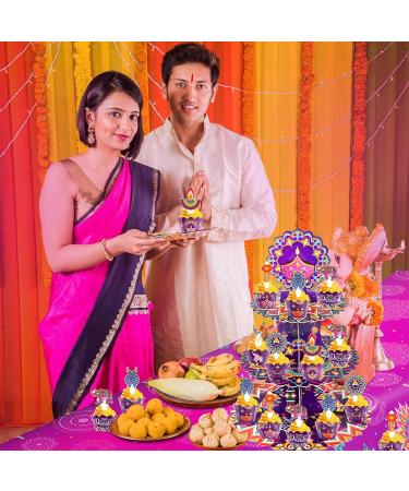 Happy Diwali Cupcake Decoration Kit Includes Rangoli Pattern Cake Stand Cake Boards Cupcake Toppers for Festival of Lights Party Decoration Supplies - Buy Online on GoSupps.com