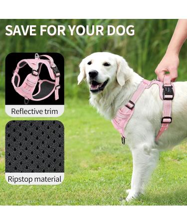 Heele Dog Crockery & No-Pull Harness - Soft Breathable Reflective & Padded for Medium Dogs - XL Uni-Pink - Buy Online on GoSupps.com