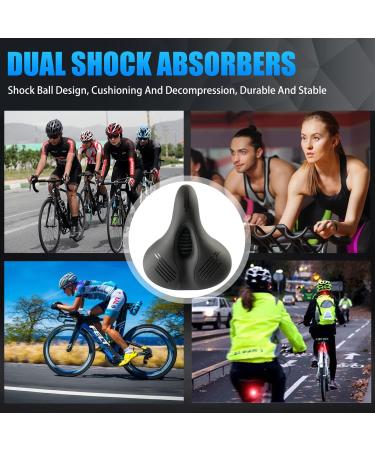 Luchen Memory Foam Bike Seat for Men and Women - Shock Absorbing Saddle Replacement for Exercise, Mountain, Road, BMX Bikes - Black - Buy Online on GoSupps.com