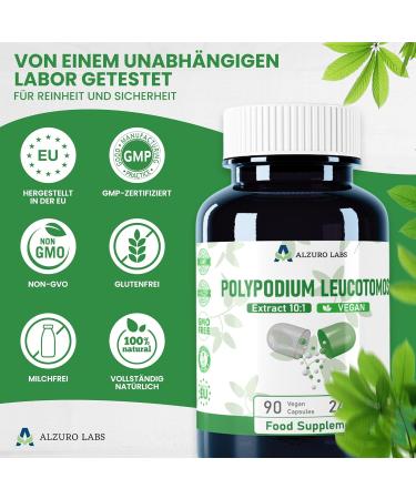 Polypodium Leucotomos - Extrait 10:1 (Eq 2 400 mg) | 90 g lules v g taliennes | Soutient la sant et la protection de la peau soutien immunitaire avantages anti- ge et antioxydants | - Buy Online on GoSupps.com