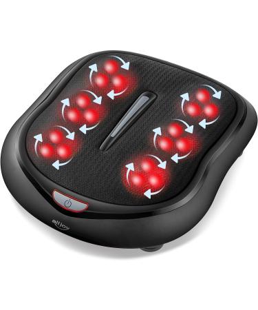 Foot massager with warmth Alljoy Shiatsu Electrical foot massager for plantar fasciitis 18 flexible kneading head heads circulatory stimulator foot massage device (foot massage)