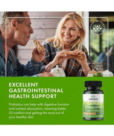 Swanson Bacillus Coagulans - Natural Probiotic Supplement Supporting Digestive Health w/ 6 Billion CFU - May Support GI & Overall Gut Health - (60 Veggie Capsules) 60 Count (Pack of 1) - Buy Online on GoSupps.com