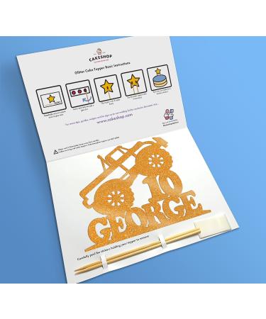 Cakeshop Cake Decoration Pack | Monster Truck Theme Premium Double Sided Glitter Card Cake Topper & 25g Party Pack of Cake Sugar Sprinkles | Custom Name & Age Cake Decorations (Orange) Non-Prime Glitter Card: Orange - Buy Online on GoSupps.com