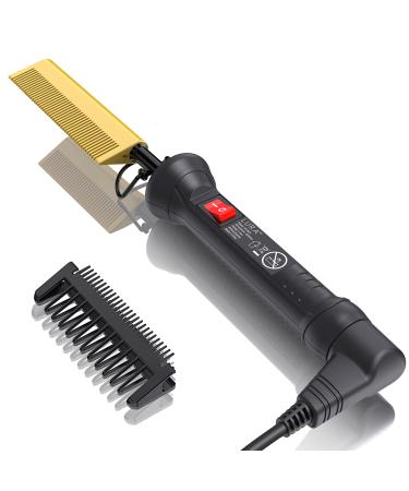 Electric Straightening Comb for Black Hair:450? Electric Pressing Comb for African American Hair,Plug in Hot Comb Electric for Wigs,Heat Comb,Iron Comb,Electric Comb Hair Comb Straightener for Women