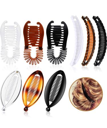 9 Pieces Banana Hair Clips for Women Flexible Plastic Banana Grips Fishtail Ponytail Banana Holder Clincher Combs Banana Hair Comb Clips Girls Women - Buy Online on GoSupps.com