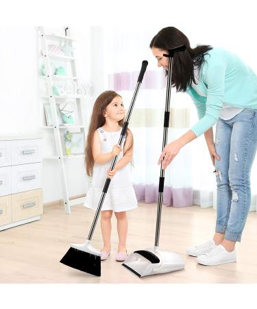 Premium Long Handled Broom and Dustpan Set for Home - Upright Standing Lobby Broom and Dust Pan Brush - Lightweight and Robust - Buy Online on GoSupps.com