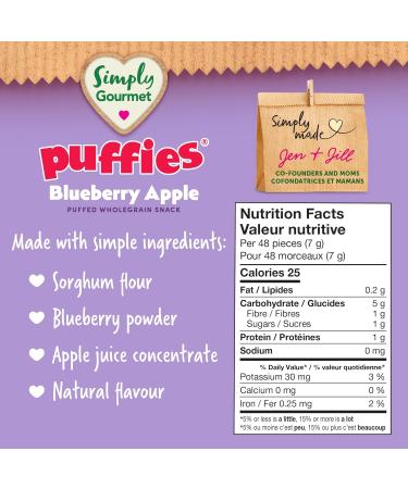 Simply Gourmet Puffies Blueberry Apple Baby Snack - Buy Online on GoSupps.com