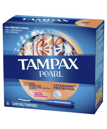 Tampax Pearl Plastic Tampons Super Plus Absorbency Scented 36 tampons - Buy Online on GoSupps.com