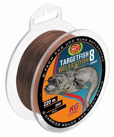 WFT TF8 Catfish Brown 0.60mm 220m 60Kg - catfish line for fishing for catfish catfish line for catfish fishing braided fishing line