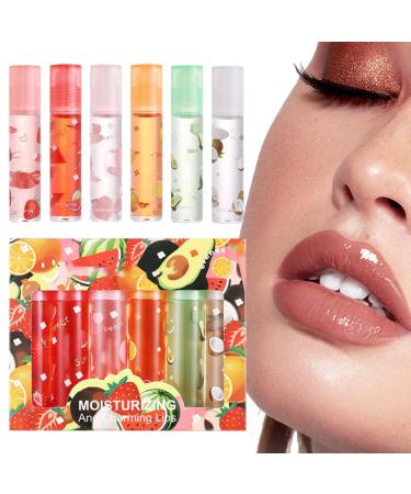 Veeteah Set of clear lip glosses | Moisturizing natural plumping lip oil with fruity scent Cosmetics for young girls for dates travel home work