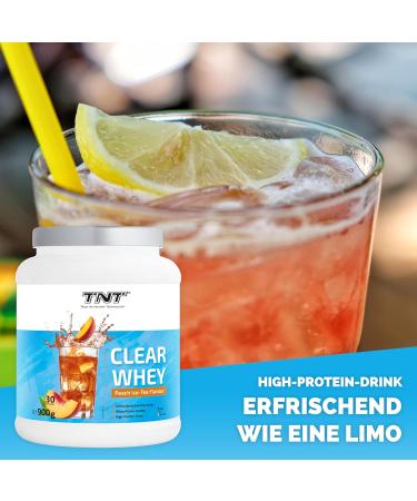TNT Clear Whey Peach Ice Tea 900g - High Protein Isolate Shake with BCAAs | Refreshing Peach Iced Tea Flavor for Fitness & Wellness - Buy Online on GoSupps.com