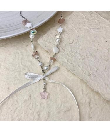 OralGos Elegant Silk Ribbon Necklace - Handmade Crystal Beads Choker Jewelry for Women | International Shipping - Buy Online on GoSupps.com
