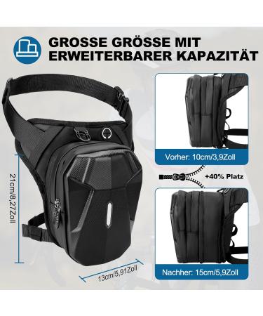 Iseyou Leg Bag for Men - Multifunctional Thigh Pocket for Hiking Camping Climbing Running & Sports - Removable Leg Belts - Black - Buy Online on GoSupps.com