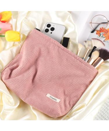 Pink Velvet Makeup Bag - Mini Canvas Toiletry Pouch for Women & Girls - Buy Online on GoSupps.com