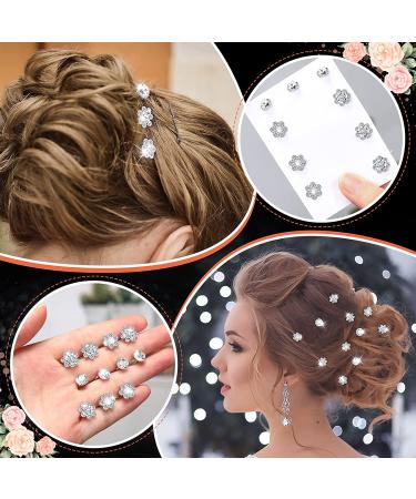 Bridal Wedding Hair Pins Set - 60 Pieces Charming Rhinestone & Pearl Hair Accessories for Women and Girls - Buy Online on GoSupps.com