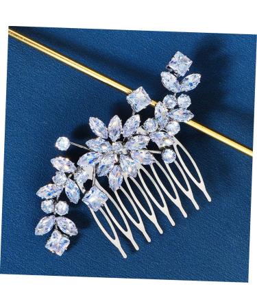 Angoily Crystal Side Hair Comb Crystal Hair Comb Hair Topper Wedding Hair Comb Wedding Bridal Hair Comb Hair Accessory for Girls Tiara Zircon Decorate Bridesmaid Flower Girl - Buy Online on GoSupps.com
