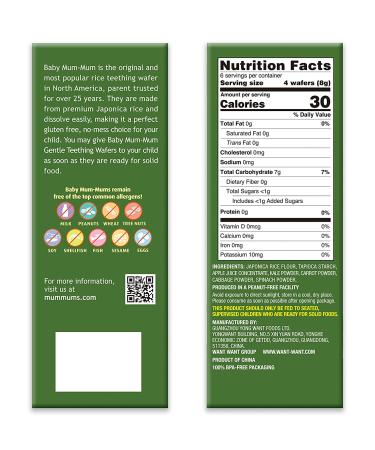 Baby Mum-Mum Rice Rusks Variety Pack - 24 Pieces (Pack of 4) - Apple & Pumpkin Flavors - Gluten-Free, Allergen-Free, Non-GMO Rice Teether Cookie - Buy Online on GoSupps.com