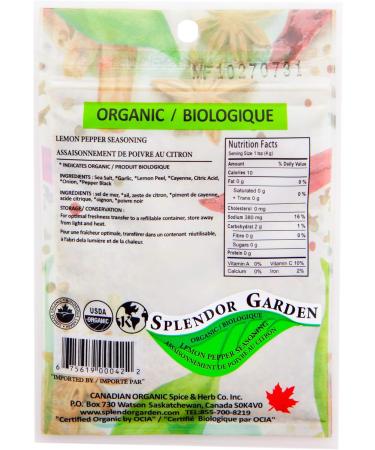 Splendor Garden organic Lemon Pepper Seasoning 35.0 Gram 35 g (Pack of 1) - Buy Online on GoSupps.com