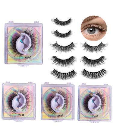4 Pairs Of Pre Glued Eyelashes Magnetic Eyelashes Non Adhesive Eyelashes Non Magnetic Suction False Eyelashes Reusable Pre Adhesive Eyelashes Natural Eyelashes Magnetic Lashes