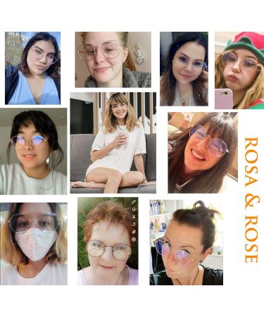 ROSA&ROSE Blue Light Filter Glasses - Anti Fatigue Computer & Gaming Glasses for Men & Women - UV Protection (Rose Gold) - Buy Online on GoSupps.com