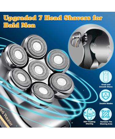 Head Shavers for Bald Men | Kisrioa 7D Waterproof Electric Razor | 6-in-1 Mens Grooming Kit with LED Display & Toiletry Bag - Buy Online on GoSupps.com