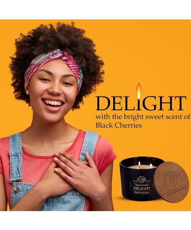Black Cherry 3 Wick Aromatherapy Candle | Large Soy Candle for Relaxation | Stress Relief & Great Gift Idea for Women | Home Scented Candle for Mothers Day, Birthday, or Housewarming - Buy Online on GoSupps.com