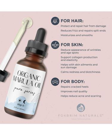 Foxbrim Naturals Organic Virgin Marula Oil - Anti-Aging Moisturizer for Face, Hair & Nails - 2 oz - Buy Online on GoSupps.com