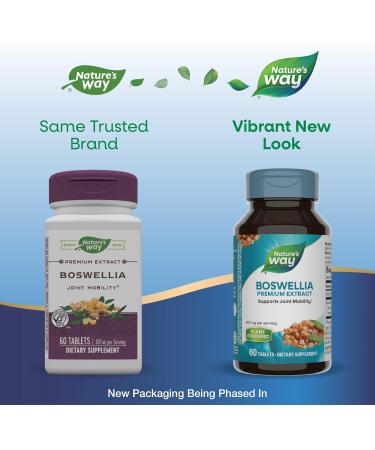 Nature's Way Boswellia Premium Extract Supports Joint Mobility* 307 mg Boswellia serrata Extract per Serving Frankincense Supplement Gluten Free & Vegan - 60 Tablets (Packaging May Vary) - 2 Pack 60 Count (Pack of 2) - Buy Online on GoSupps.com