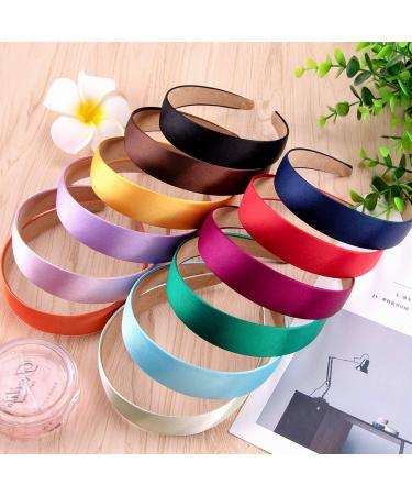 SIQUK 12 Piece Satin Wide Headbands for Women & Girls - Multicolored Fashion Accessories - Buy Online on GoSupps.com
