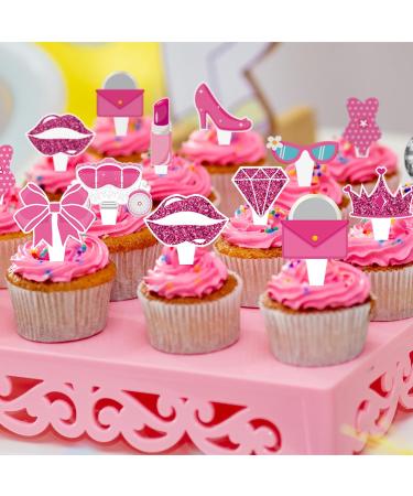 67pcs Glitter Pink Girl Cake Toppers Set 1 Dream House Big Cake Topper and 66pcs Princess Cupcake Decorations for Girl'S Birthday Party Baby Shower Supplies Women's Bachelorette Party Decorations - Buy Online on GoSupps.com