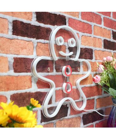 St16s32-fnu0102-wp Gingerbread Man LED Neon Sign - White/Purple Dual Color - Perfect Holiday Decor - Buy Online on GoSupps.com