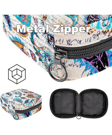 Vintage Paisley Menstruation Bag with Zipper - Stylish Women's Napkin & Tampon Organizer for Girls - Buy Online on GoSupps.com