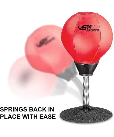 Laser Sports Desktop Punching Bag - Stress Buster with Suction Cup | Heavy Duty Desk Punch Ball for Office & Home - Fun Gift for Kids & Adults - Buy Online on GoSupps.com